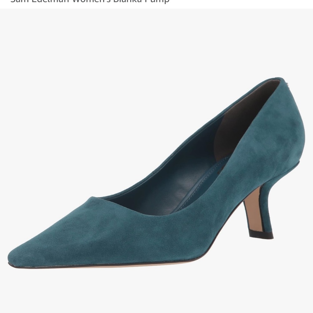 New with box SAM EDELMAN “Bianka Pump” Wild Indigo Suede Pointy CEO Pumps Size 9